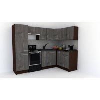 Bucatarie de Colt GENA NEW 2 DR. 140-250, Fara Corp de Cuptor, Wenge / Decor K352